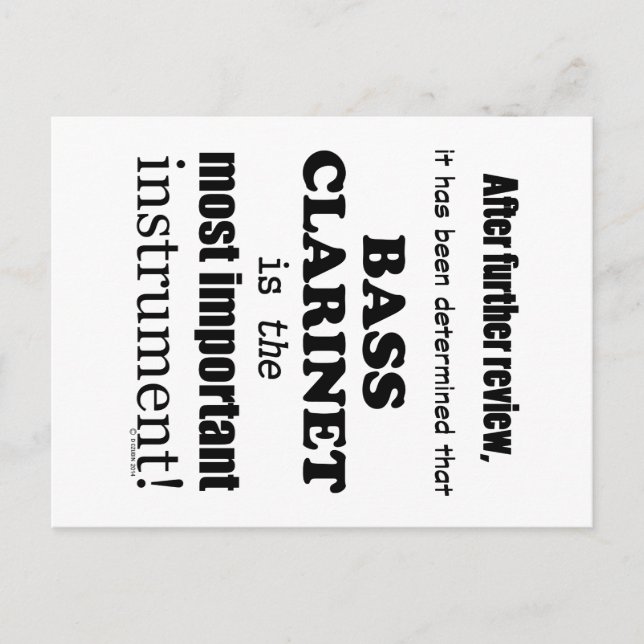 Bassklarinette wichtigstes Instrument Postkarte (Vorderseite)