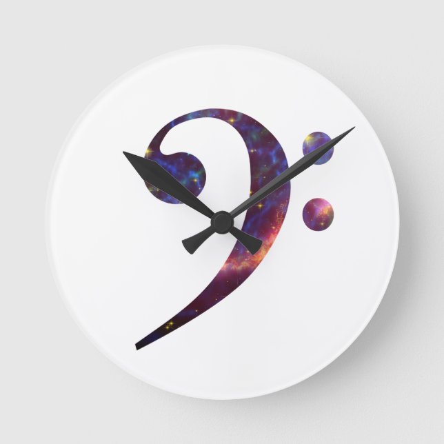 Basskleber 1 runde wanduhr (Vorderseite)