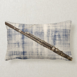 Bassoon auf verblaßtem Denim-Blick Lendenkissen