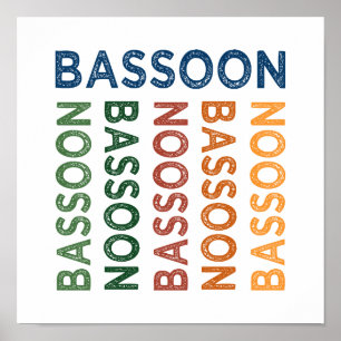 Bassoon Colorful Poster
