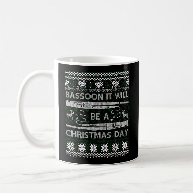 Bassoon Es wird Weihnachten Ugly Xmas Sweater Kaffeetasse (Links)