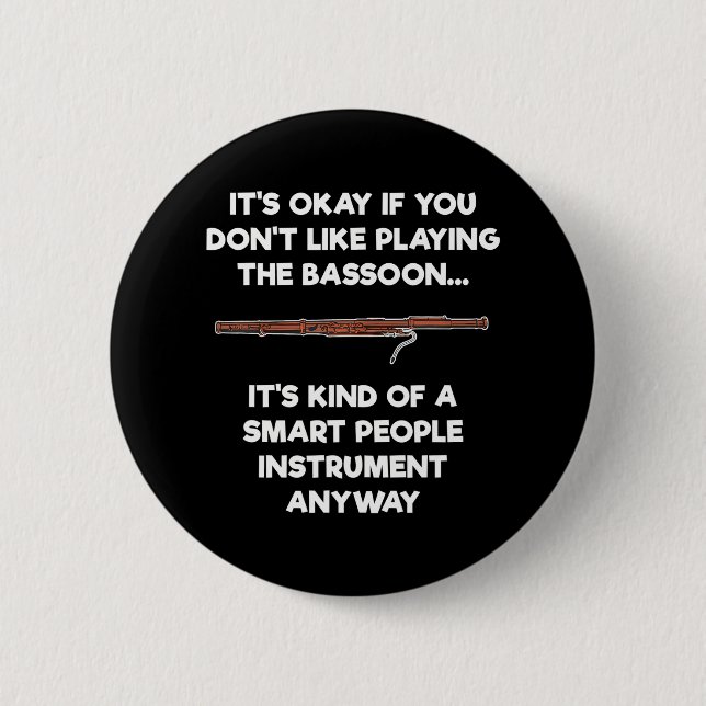 Bassoon Funny Smart People Bassoon Player Button (Vorderseite)