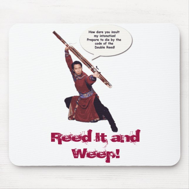 bassoon-kung-fu2, decken es mit Schilf und weinen! Mousepad (Vorne)