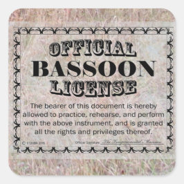 Bassoon License Square Aufkleber