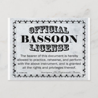 Bassoon-Lizenz Postkarte