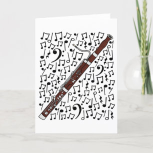 Bassoon Musical Notes Woodwind Music Teacher Feiertagskarte