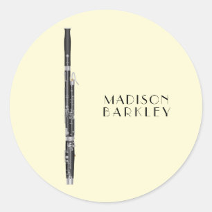 Bassoon Musician Music Teacher Woodwind Runder Aufkleber