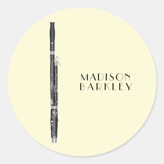 Bassoon Musician Music Teacher Woodwind Runder Aufkleber (Vorderseite)