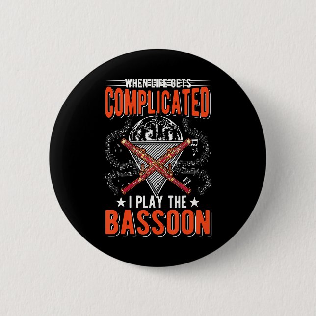 Bassoon Player Bassoonist Button (Vorderseite)