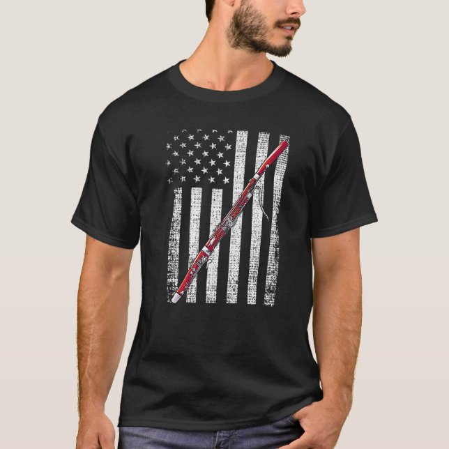 Bassoon Player US sa Flag Liebe zu spielen Bassoon T-Shirt (Vorderseite)