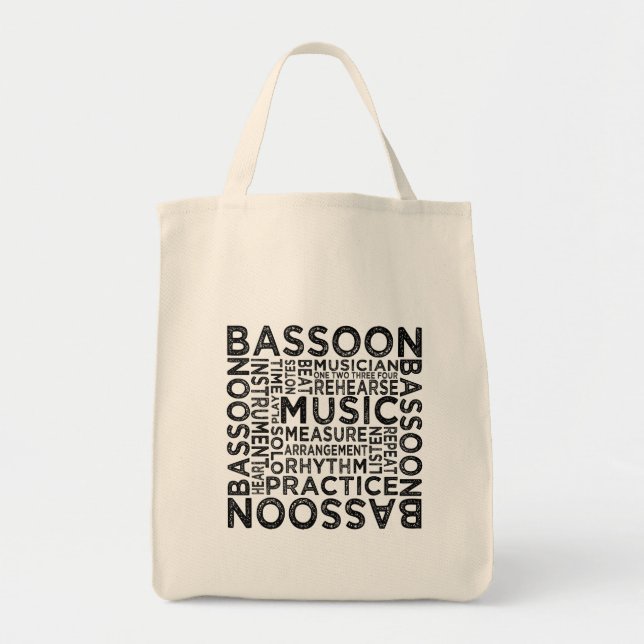 Bassoon Typografie Tragetasche (Vorne)