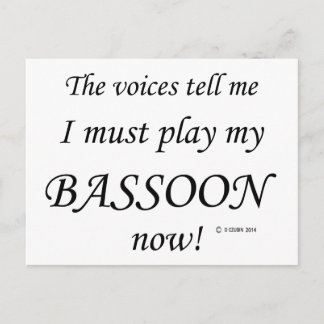 Bassoon Voices sagen, müssen spielen Postkarte