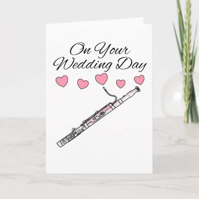 Bassoon Wedding Card Bassoonist Woodwind Musiker Dankeskarte (Vorderseite)