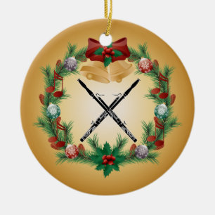 Bassoon-WeihnachtsKranz-Musik-Verzierungs-Geschenk Keramik Ornament