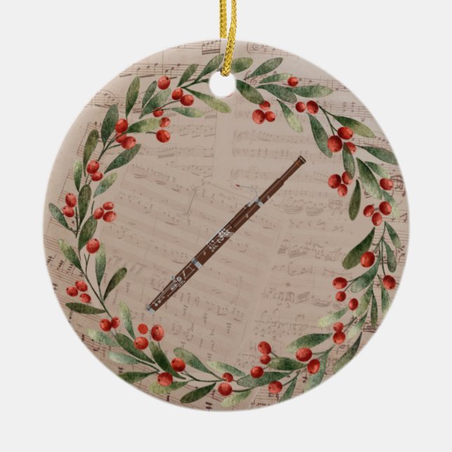 Bassoon Weihnachtsornament Musikgeschenk (Vorne)
