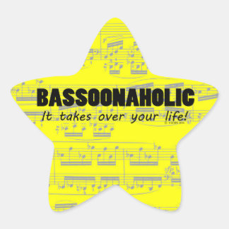 Bassoonaholic Life Star Sticker