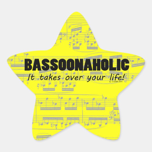 Bassoonaholic Life Star Sticker (Vorderseite)