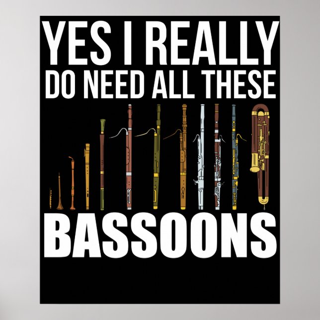 Bassoonist Gift Men Jazz Musik Gift Women Bassoon Poster (Vorne)