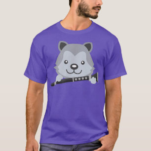 Bassoonist Music Orchestra Wolf spielt Bassoon in T-Shirt
