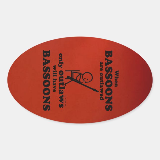 Bassoons Oval Sticker verboten (Vorderseite)