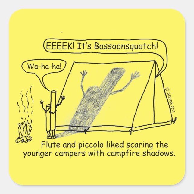 Bassoonsquatch Square Sticker (Vorderseite)