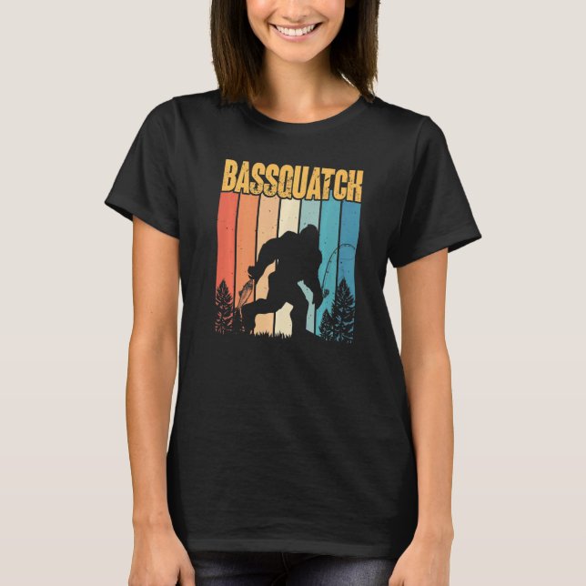 Bassquatch Angelrute Köder Köderrute Angeln T-Shirt (Vorderseite)