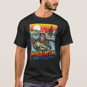 Bassquatch! Lustiger Bass-Angler Sasquatch Retro 8 T-Shirt