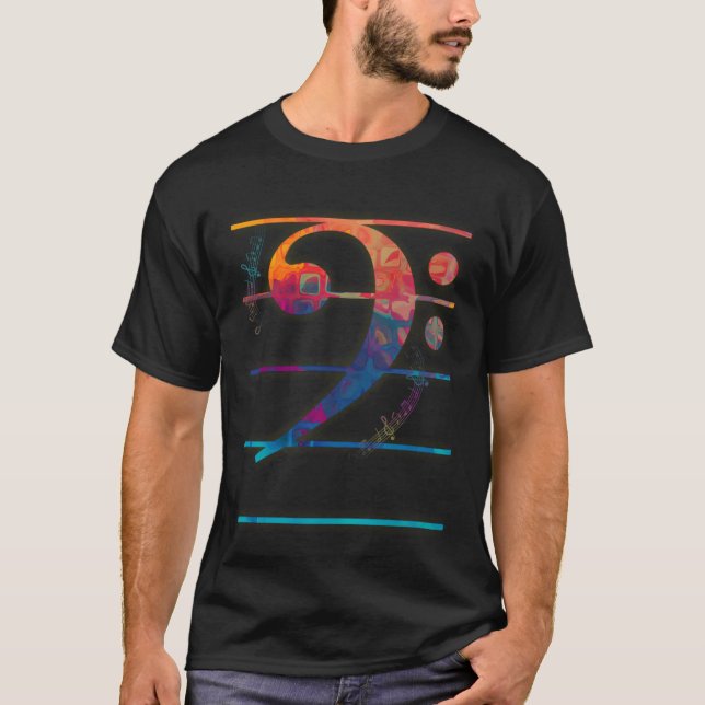 Baßschlüssel Farbe T-Shirt (Vorderseite)