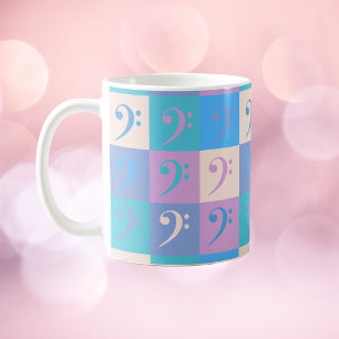 Baßschlüssel-Muster-Musik Pastellfarben Kaffeetasse