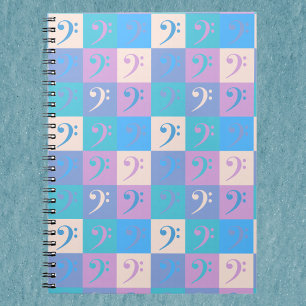 Bassschlüssel-Muster Pastell Notizblock