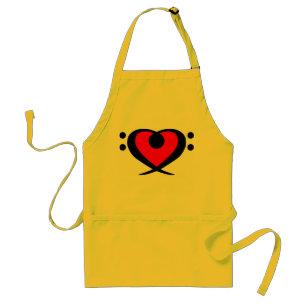 Bassschlüssel-rote Herz-Schürze Schürze