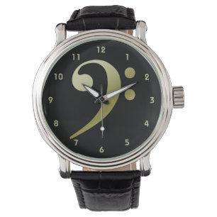 Bassschlüssel-Uhr 2 durch Leslie Harlow Armbanduhr