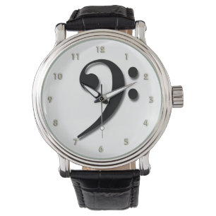 Bassschlüssel-Uhr Armbanduhr