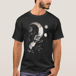 Baßschlüssel Vintage-Totenkopf und Noten Bassist R T-Shirt