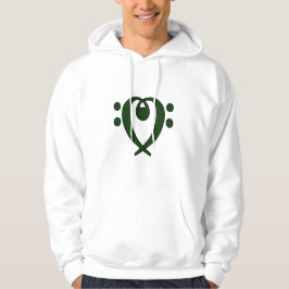 Bassschlüsselherz dunkelgrün hoodie