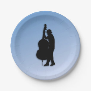 Bassspieler Blau Pappteller