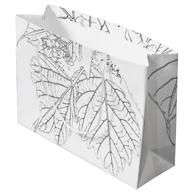 Basswood-Blätter Große Geschenktüte (Rückseite Schrägansicht)