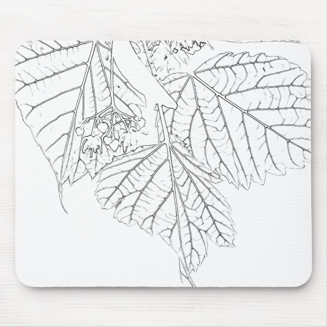 Basswood-Blätter Mousepad (Vorne)