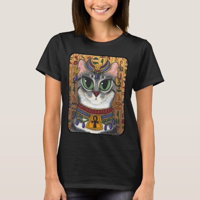 Bast-Göttin-Ägypter Bastet Katzen-Kunst-T - Shirt (Vorderseite)