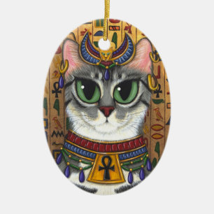Bast-Göttin-Ägypter Bastet Katzen-Kunst-Verzieru Keramikornament