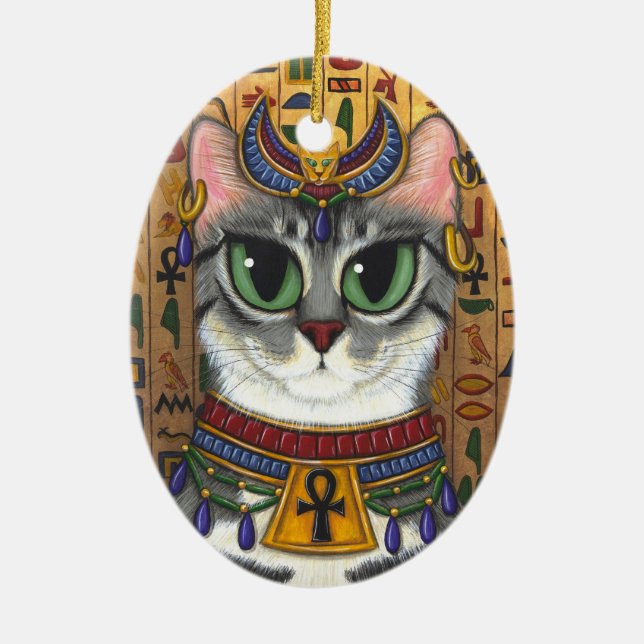Bast-Göttin-Ägypter Bastet Katzen-Kunst-Verzierung Keramikornament (Vorne)
