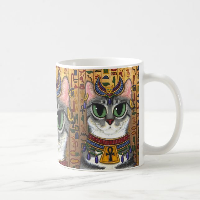 Bast-Göttin Bastet ägyptische Katzen-Kunst-Tasse Kaffeetasse (Rechts)