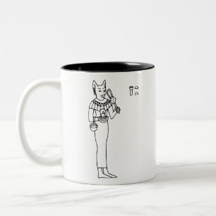 Bast Heiroglyph Ägypten Kat Goddess Bastet Zweifarbige Tasse