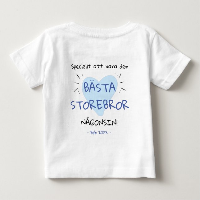 Bästa storebror någonsin graviditet avslöjande baby t-shirt (Rückseite)
