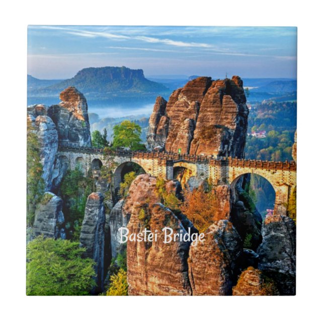 Bastei Bridge, Sachsen, Schweiz Fliese (Vorderseite)