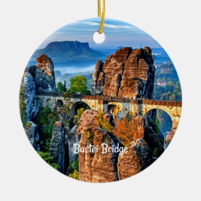 Bastei Bridge, Sachsen, Schweiz Keramik Ornament (Vorne)