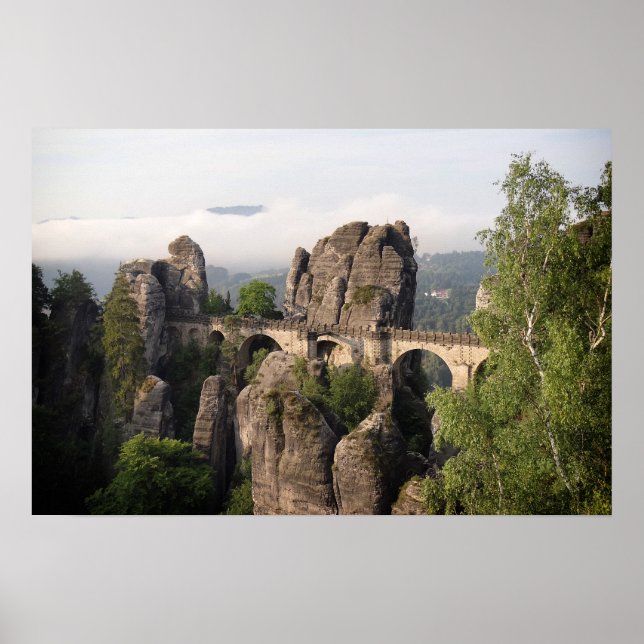 Bastei-Brücke in der Sächsischen Schweiz Poster (Vorne)
