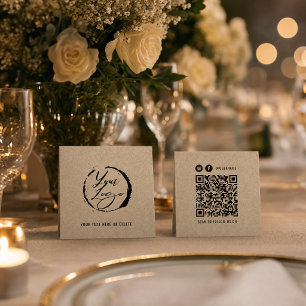 Bastelpapier-Markenkarte mit QR-Code Quadratische Visitenkarte