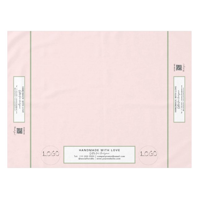 Bastelshow Blush Grün 52 x 70 QR-Code Tischdecke (Vorderseite (Horizontal))