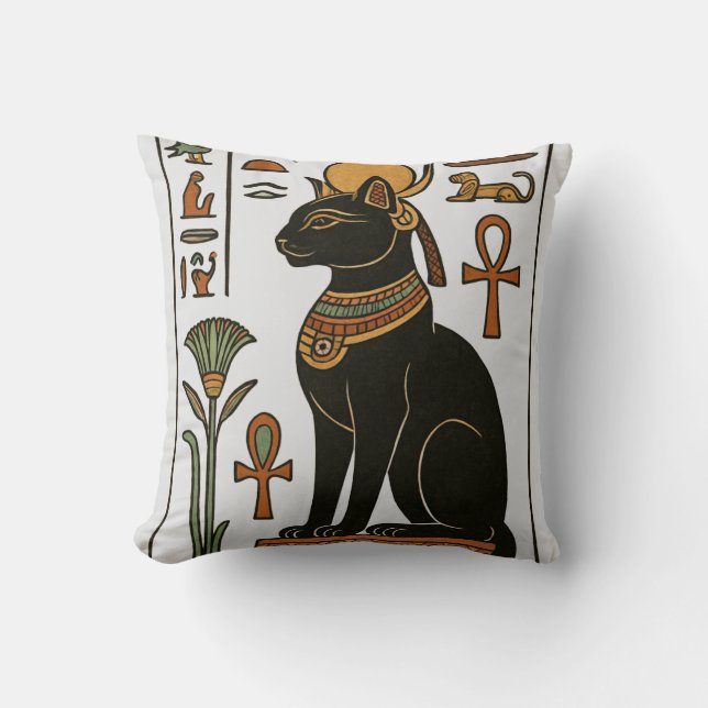 Bastet Ägyptisch Goddess Throw Kissen (Vorderseite)